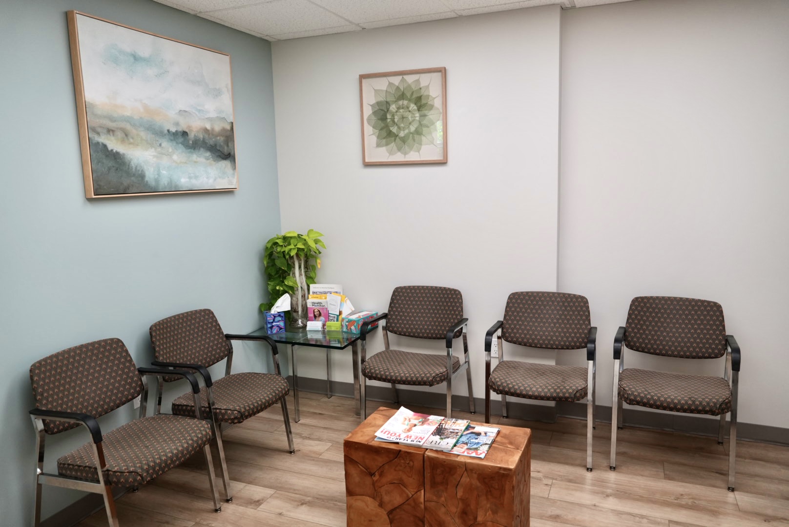 Comfortable patient waiting area